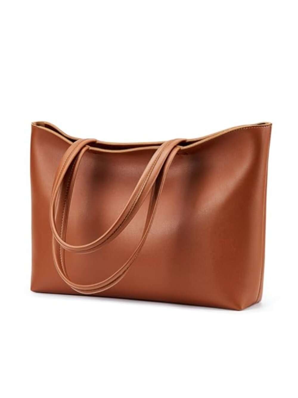 Faux Leather Zipper Tote Bag Women Large Satchel Work Dating Purse